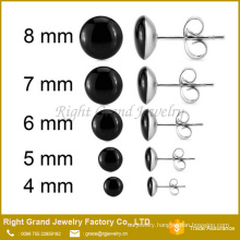 Surgical Steel Black Epoxy Coated Earrings Studs Piercings Jewelry